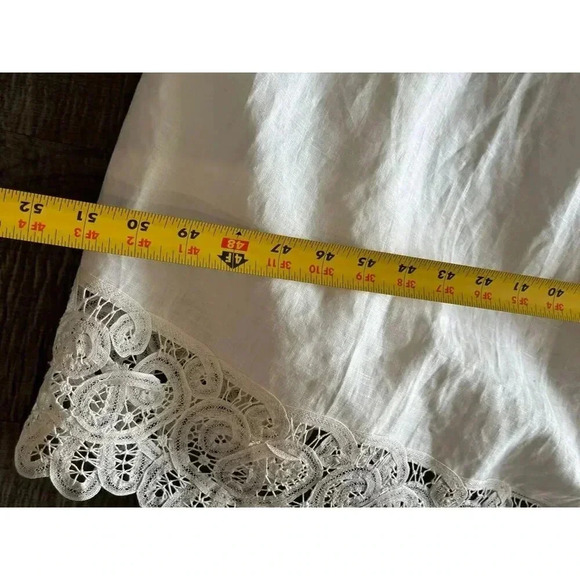 Vintage Baby Crib Cotton Embroidery Long Covering Curtain Lace and Eyelet Detail - Picture 11 of 12